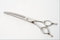 G4G Flow 7-inch curved grooming blender with 36 teeth, made from Japanese 440C stainless steel for professional groomers.