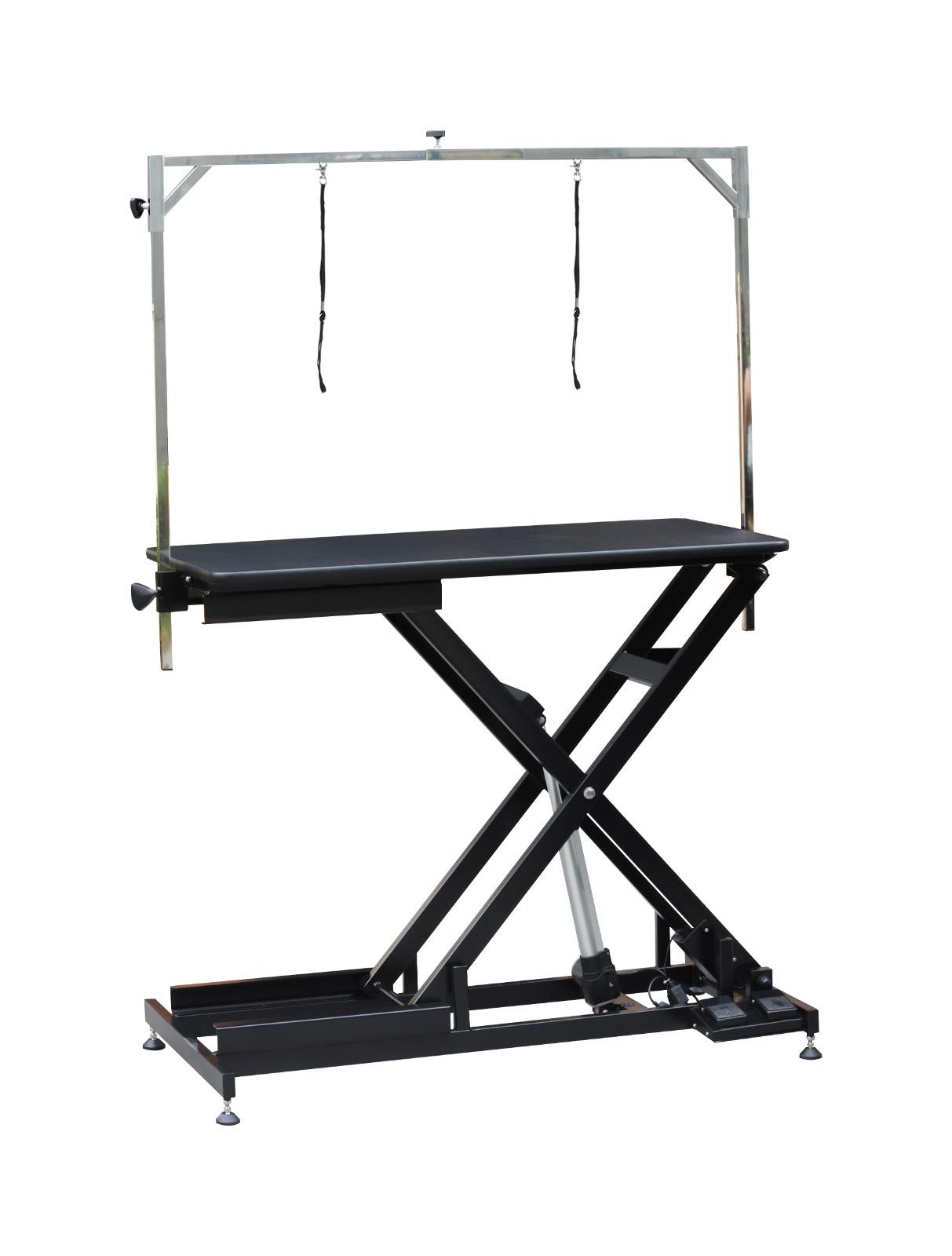 FT-808-ECO Low-Low Electric Lifting Grooming Table powered by Chendi actuator, adjustable height 9–38 inches.