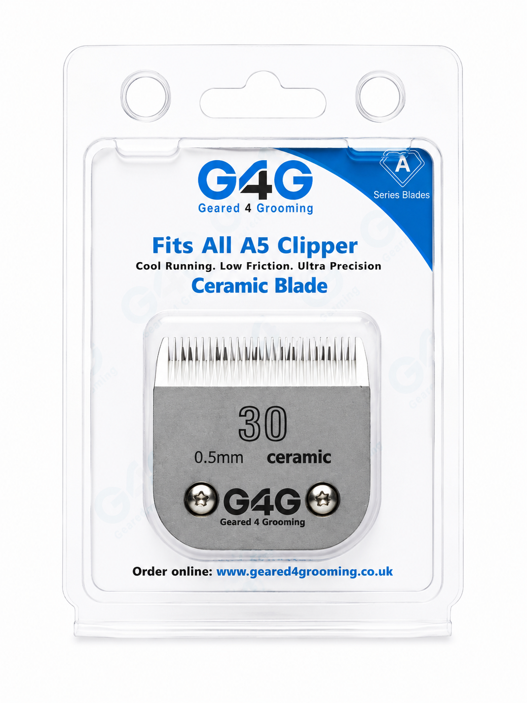 G4G A5 Snap-On Standard Width Carbon Coated Ceramic Clipper Blades